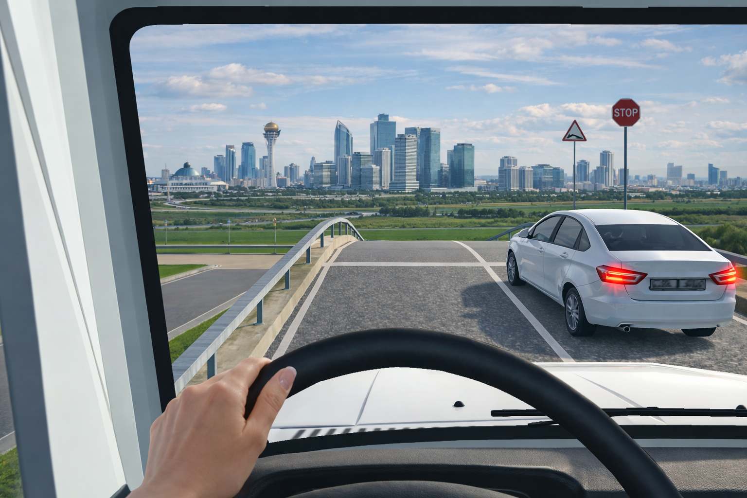 Эстакада автодром ПДД Казахстан